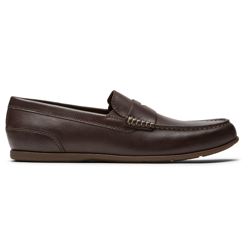 Slip-Ons Rockport Hombre Mexico - Malcom Penny Marrom Oscuro - XCVRF0742